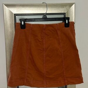 Orange A-Line Mini Skirt for Casual Wear